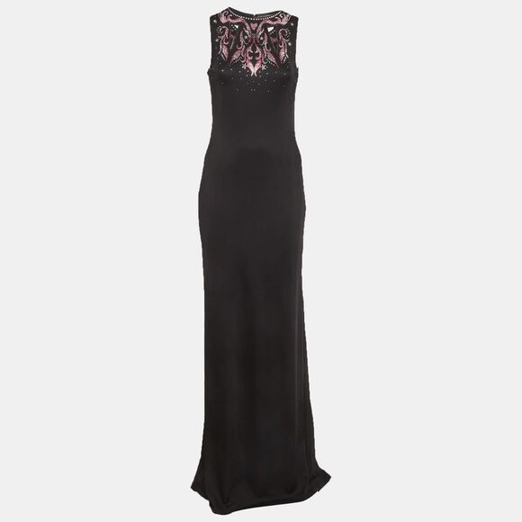 Just Cavalli Dresses & Skirts - Just Cavalli Black Embellished Jersey Sleeveless Maxi Dress M